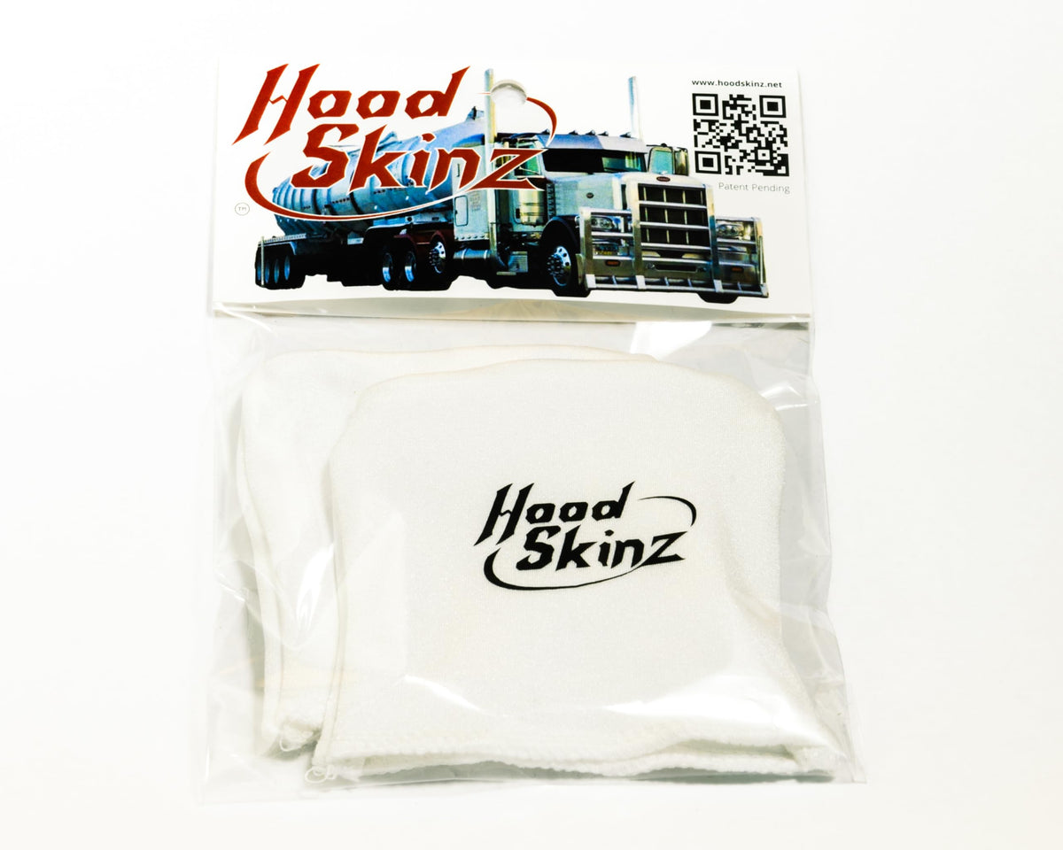 Hood Skinz White Single Pair - Low-friction sleeve, handcrafted in the USA to fit the upper hood supports of your Peterbilt 365, 367, 378, 379, 384, 386, 388, and 389 models.