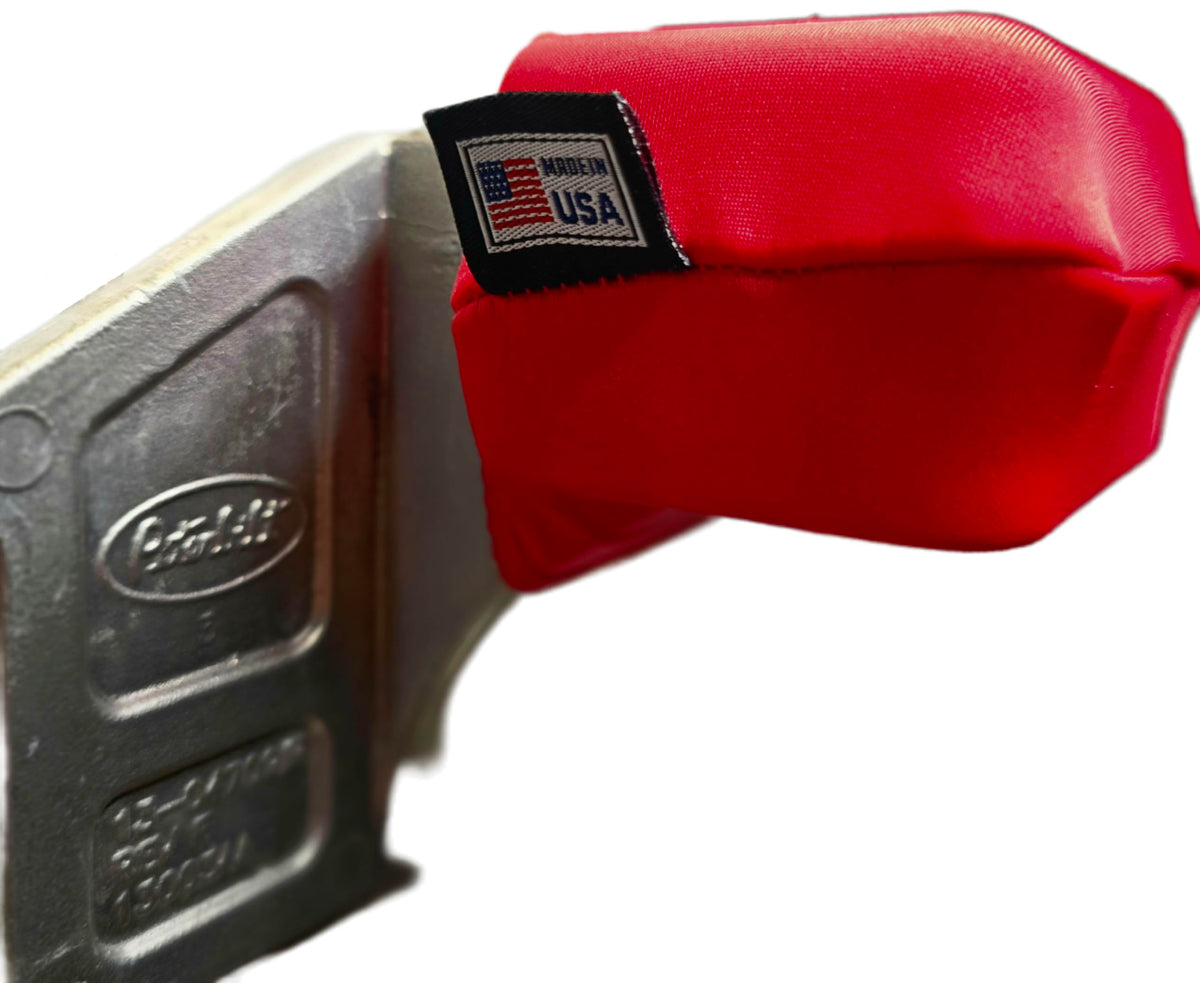Hood Skinz Red Single Pair -Hood Skinz are a low-friction sleeve, handcrafted in the USA, to fit the upper hood supports of your Peterbilt 365, 367, 378, 379, 384, 386, 388, and 389 models.